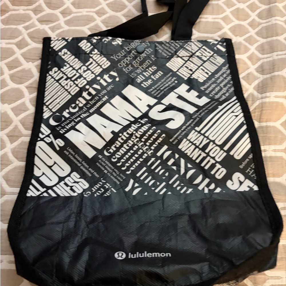 lululemon athletica Black and Gray Graphic Tote